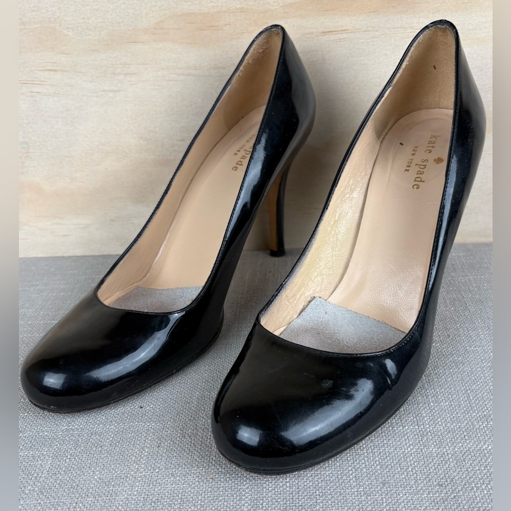 Kate Spade New York Black Patent Leather Pumps Women’s Size 9 Made In Italy